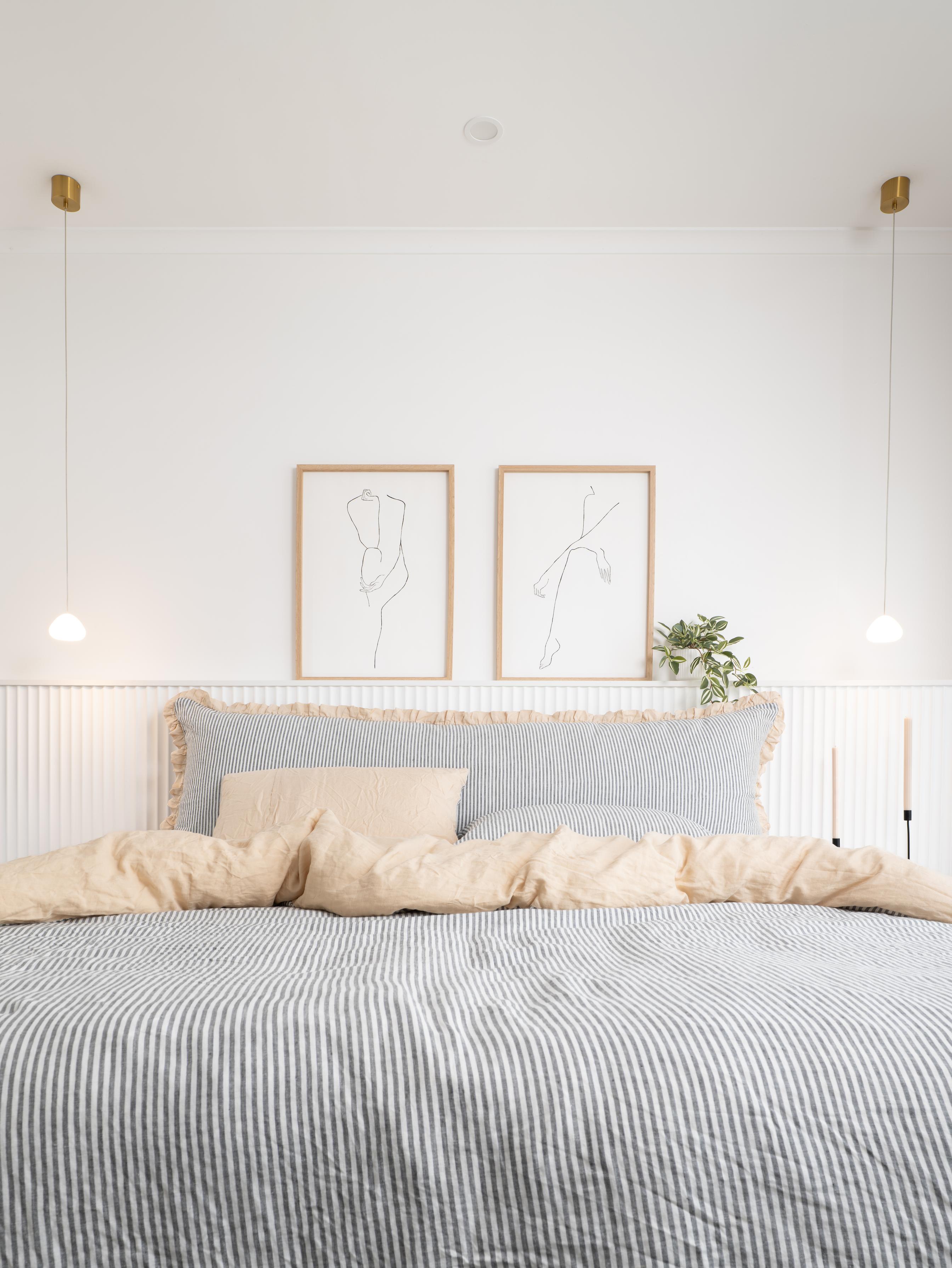 French Ticking Bedhead Cushion