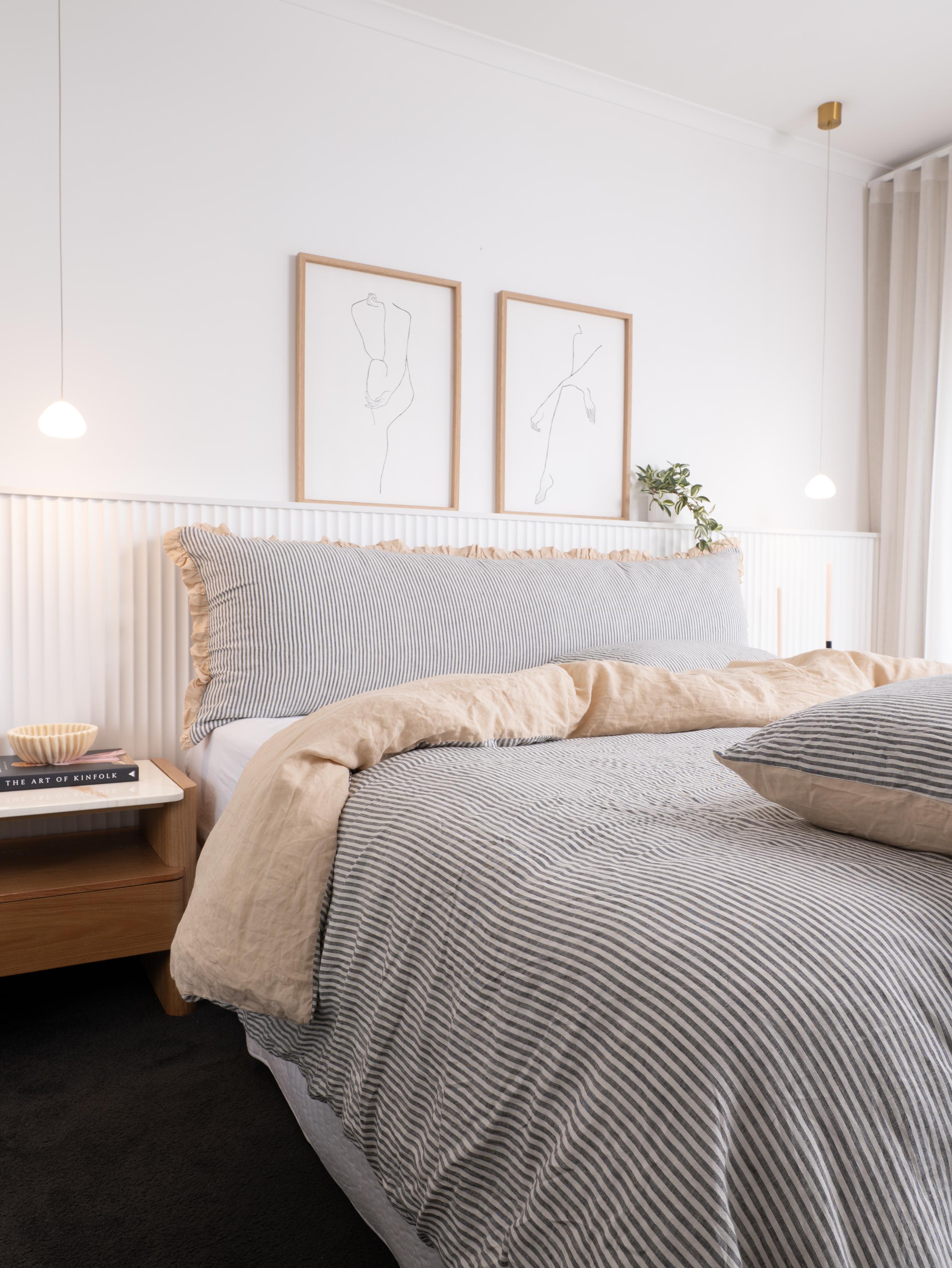 French Ticking Bedhead Cushion