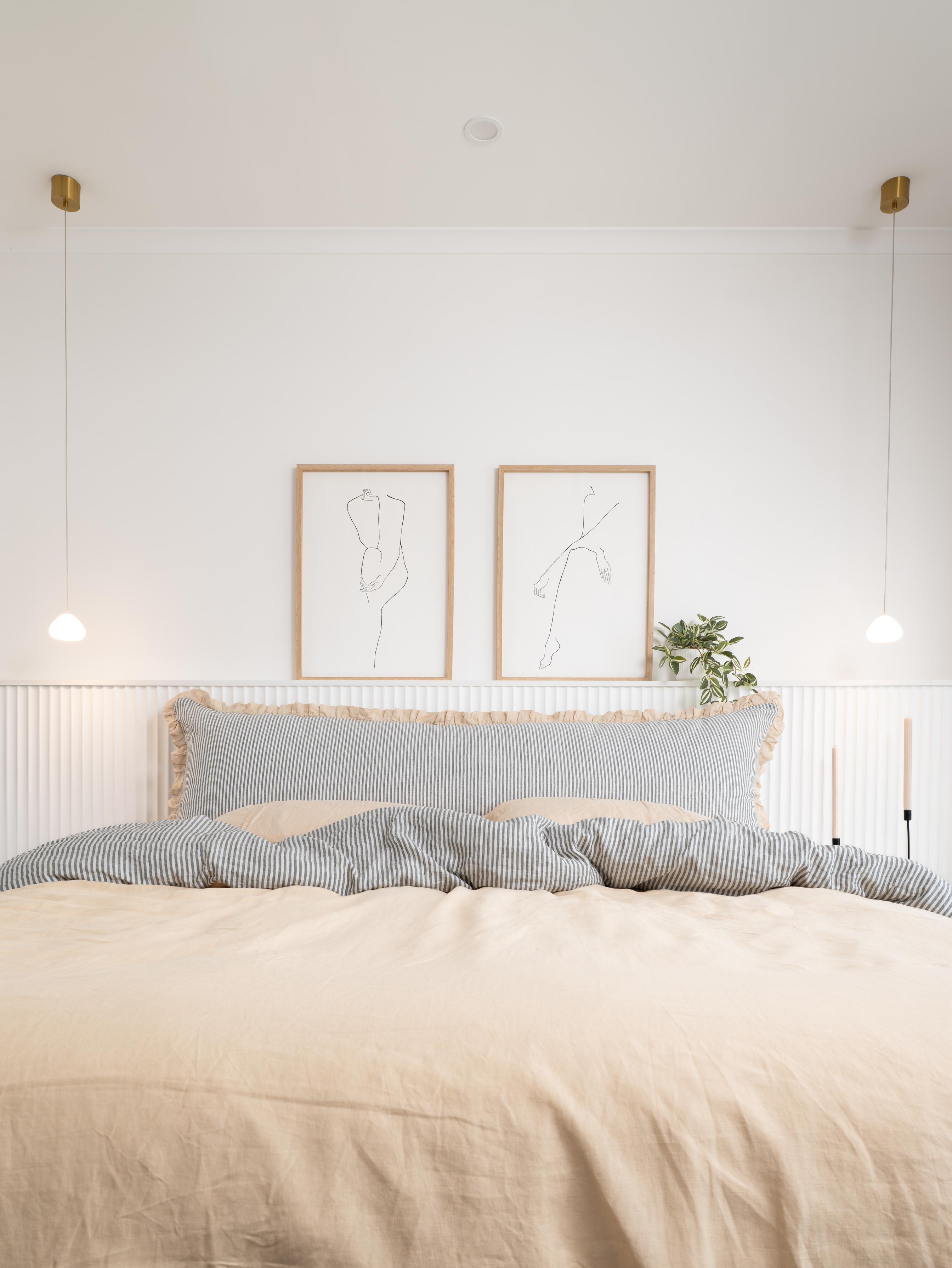 French Ticking Bedhead Cushion