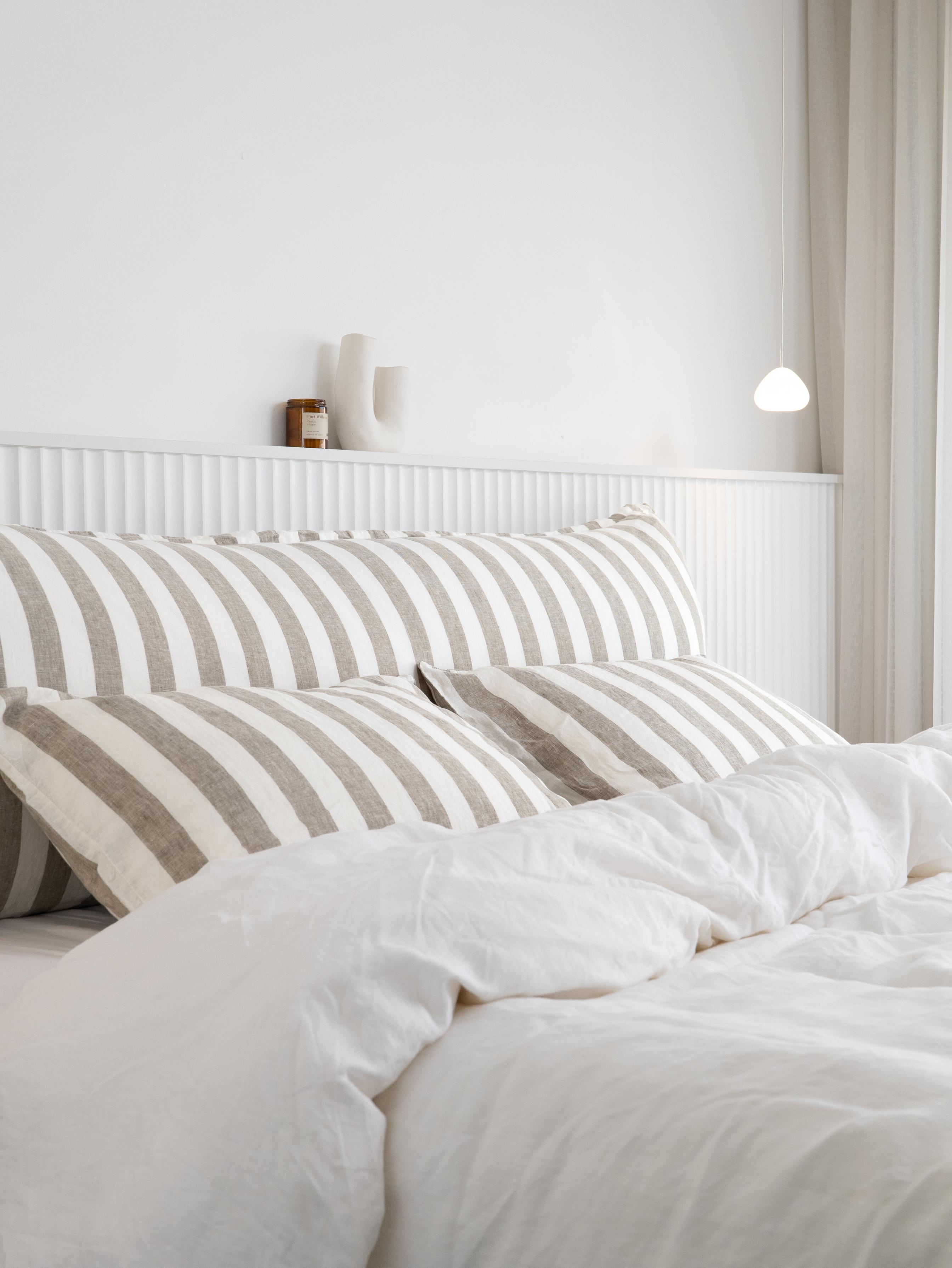 Bedhead Cushion Sage Stripe