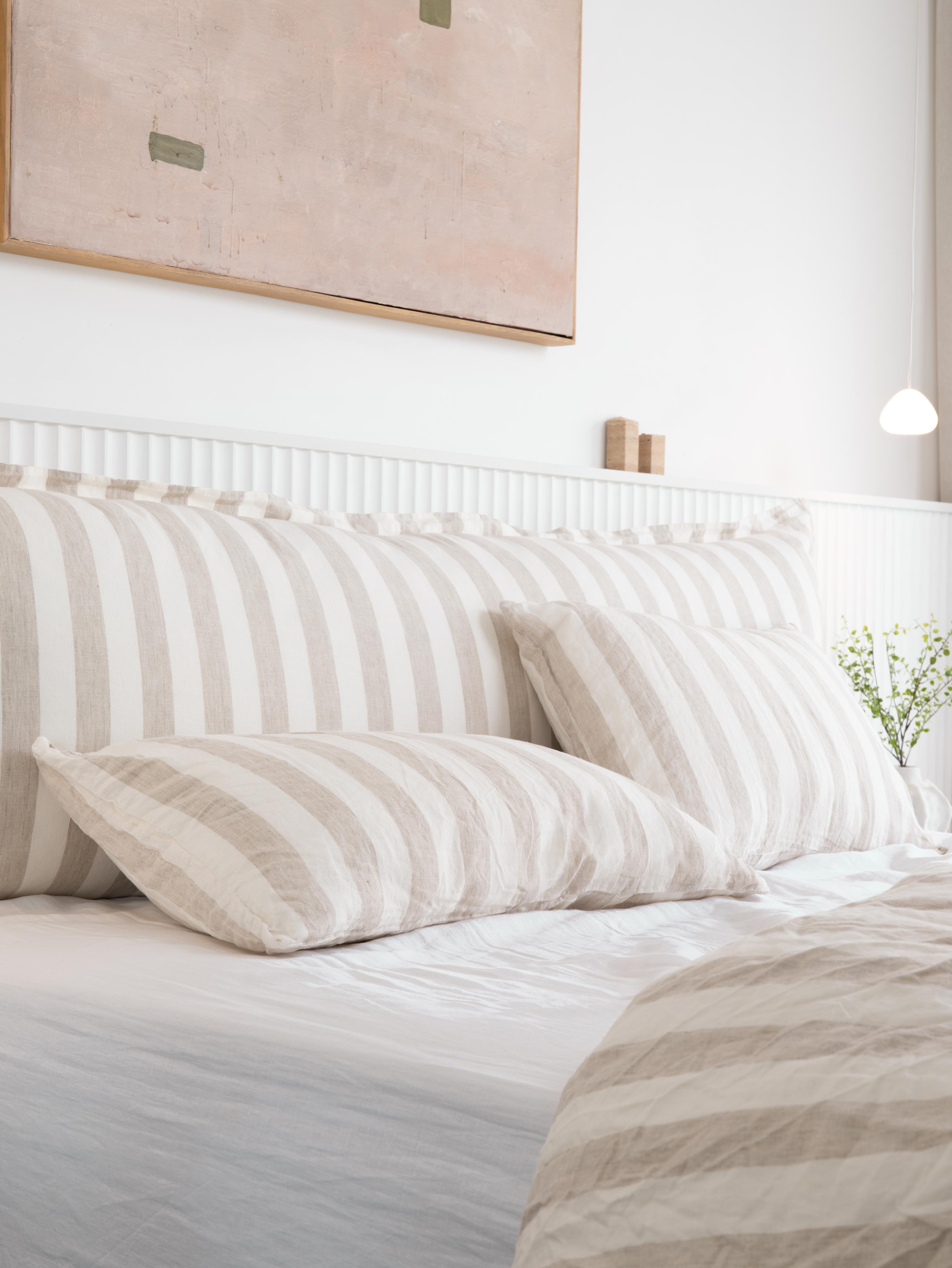 Bedhead Cushion Oat Stripe