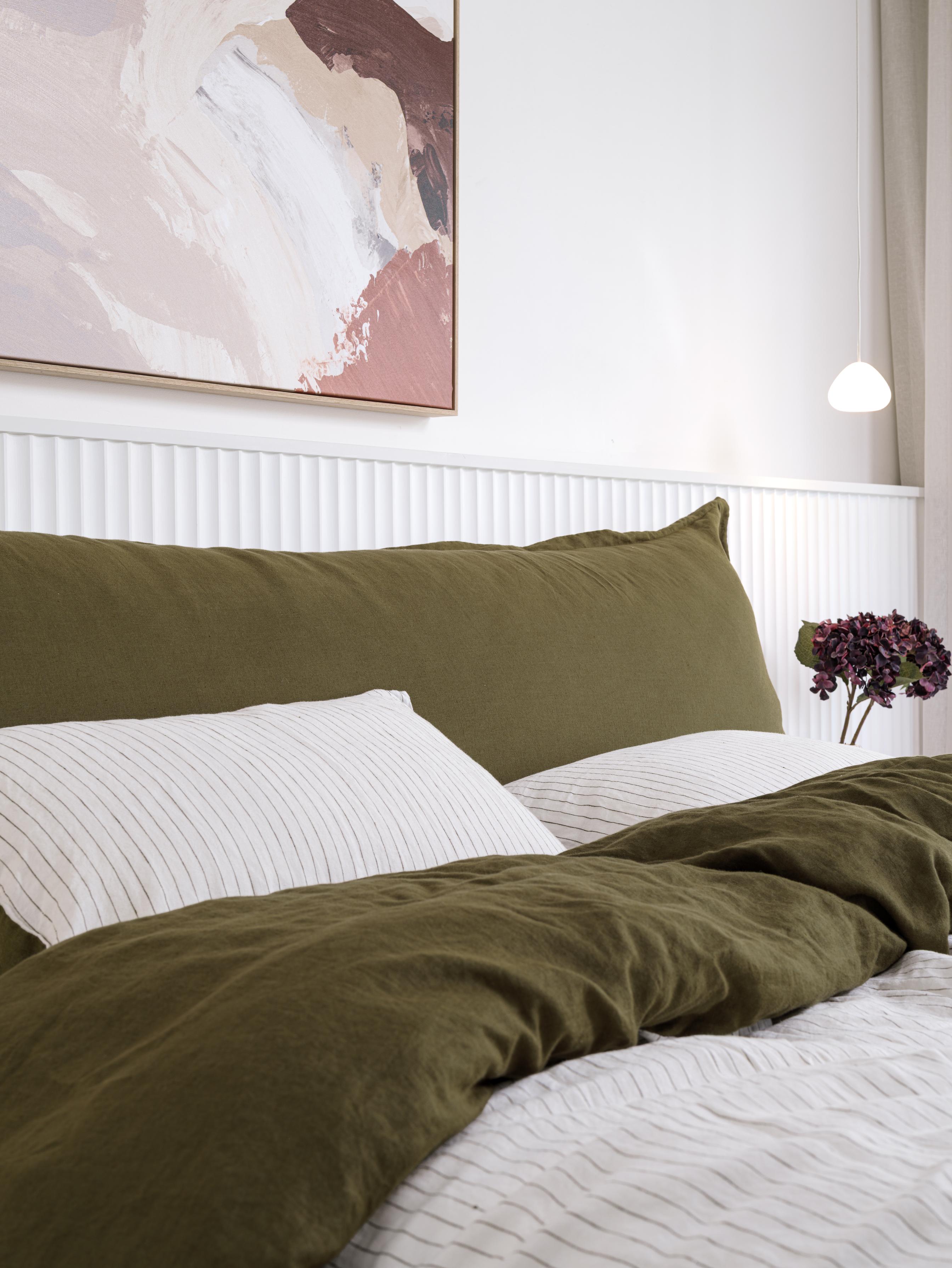 Bedhead Cushion Olive Press